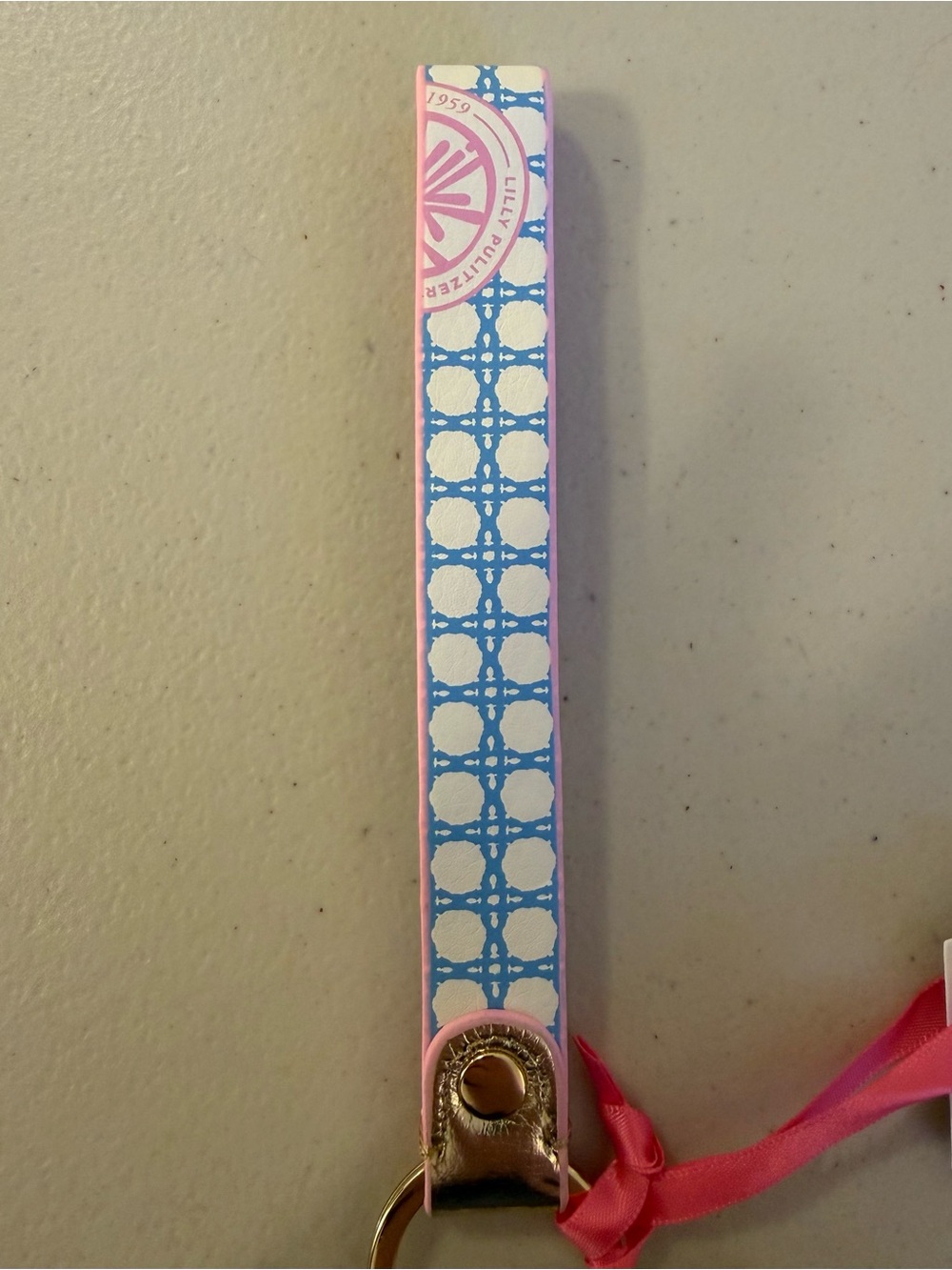Lilly Pulitzer Strap Keychain in ‘Frenchie Blue Caning’ - *NWT* - Picture 5 of 16